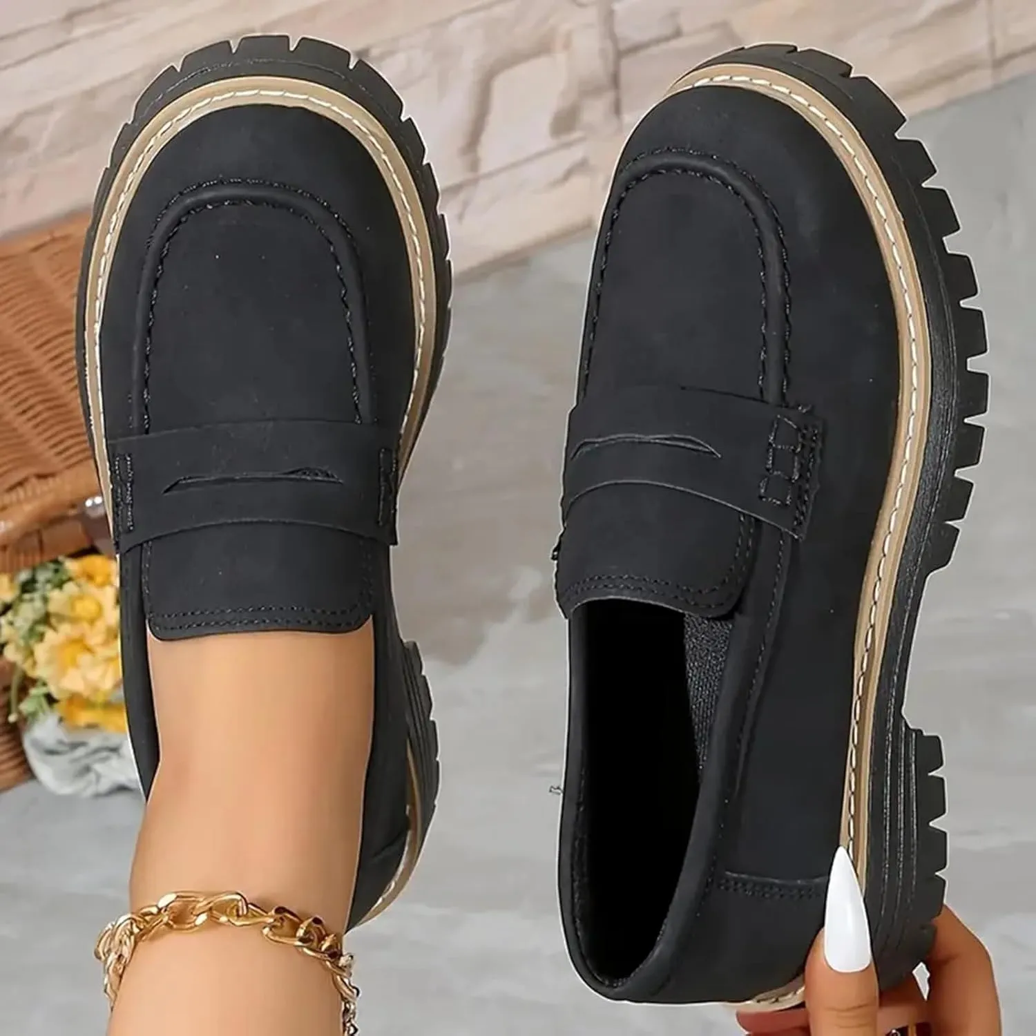 Orthoture-Orthopedic Platform Loafers Comfortable Women's Fashion Loafers Casual Dress Work Loafers Slip-On Walking Shoes