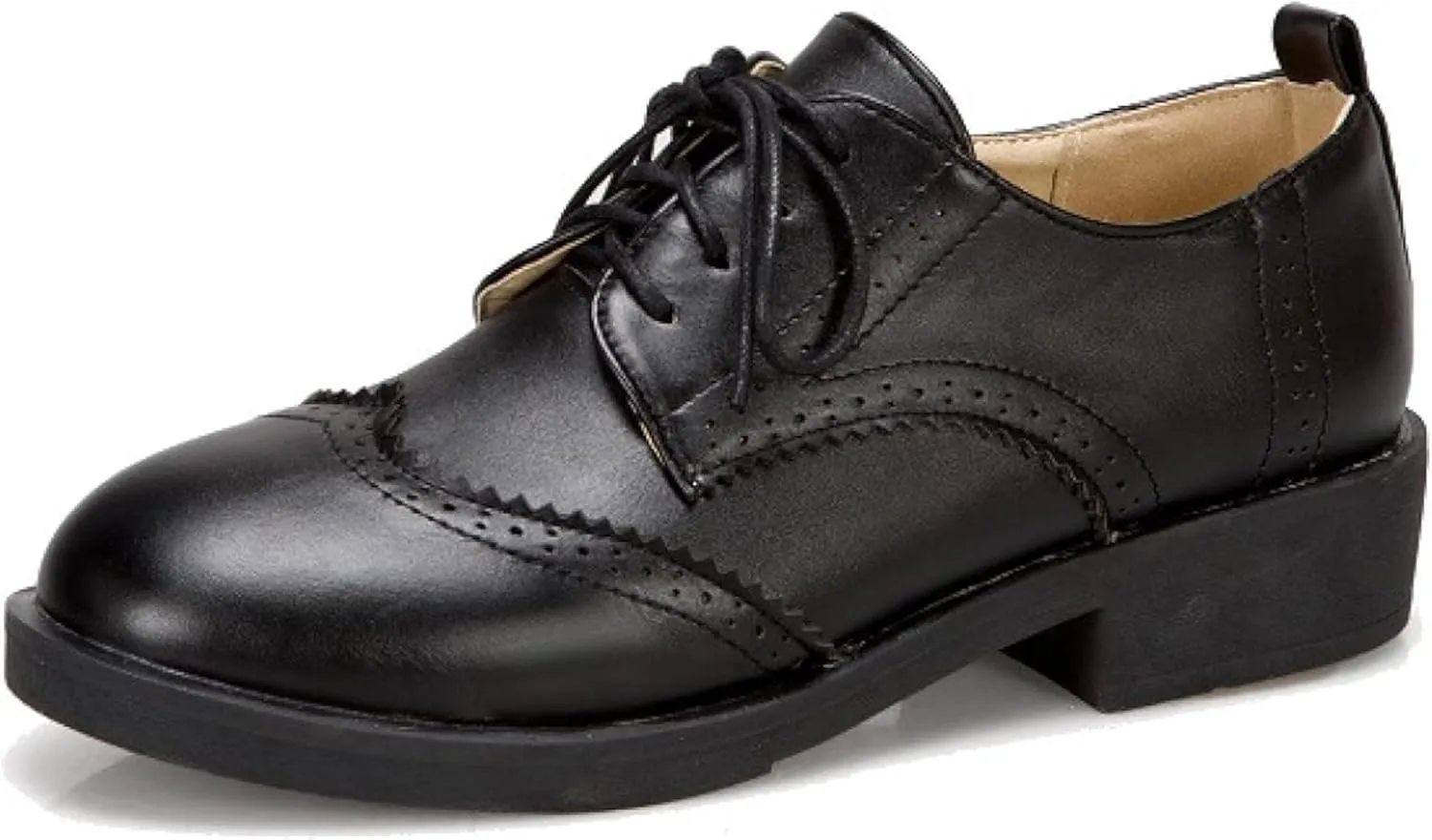 Oxfords Women's Brogue Shoes Girl Cute Round Head Strap Uniform Shoes Lightweight Casual Low Heel