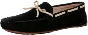 Party Loafers for Men Suede Vamp Vintage Round Toe Solid Color Non Slip Low Top Block Heel Anti-Slip Slip-on