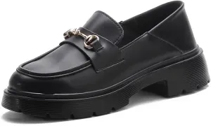 Platform Chunky Loafers for Women，Slip-on Causal Work Loafer Shoes Business Casual Comfortable Dressy Office Work Shoes