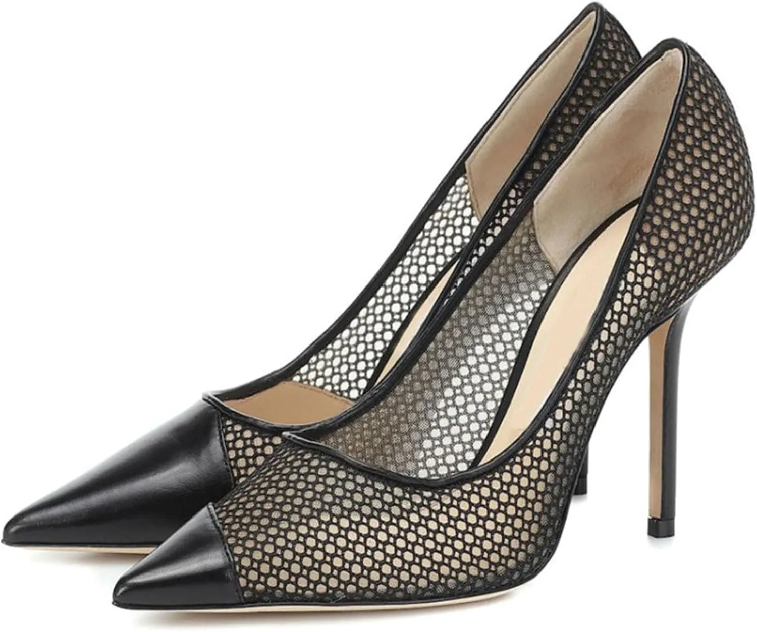 SHEMEE Sexy Pointy Toe Mesh Cutout Bridal Shoes Stiletto High Heels Wedding Pumps Elegant Court Party Dress Shoe