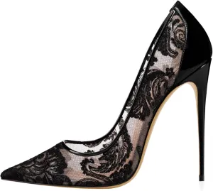 SHEMEE Sexy Pointy Toe Mesh Cutout Bridal Shoes Stiletto High Heels Wedding Pumps Elegant Court Party Dress Shoe