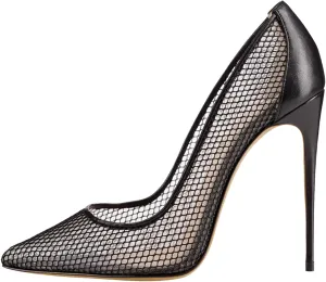 SHEMEE Sexy Pointy Toe Mesh Cutout Bridal Shoes Stiletto High Heels Wedding Pumps Elegant Court Party Dress Shoe