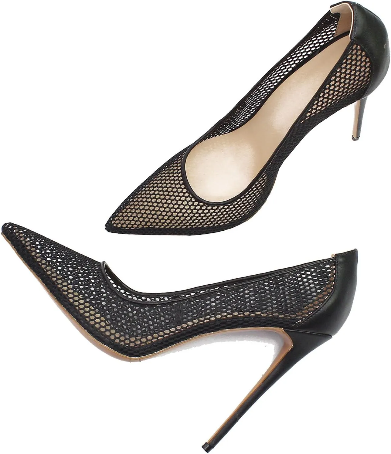 SHEMEE Sexy Pointy Toe Mesh Cutout Bridal Shoes Stiletto High Heels Wedding Pumps Elegant Court Party Dress Shoe