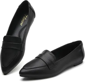 Tilocow Loafers for Womens Slip On Pointed Toe Flats Comfortable Fashion Work Business Casual Shoes