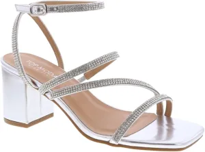 TOP Moda Women Rhinestone Strappy Sandals with Block Heels