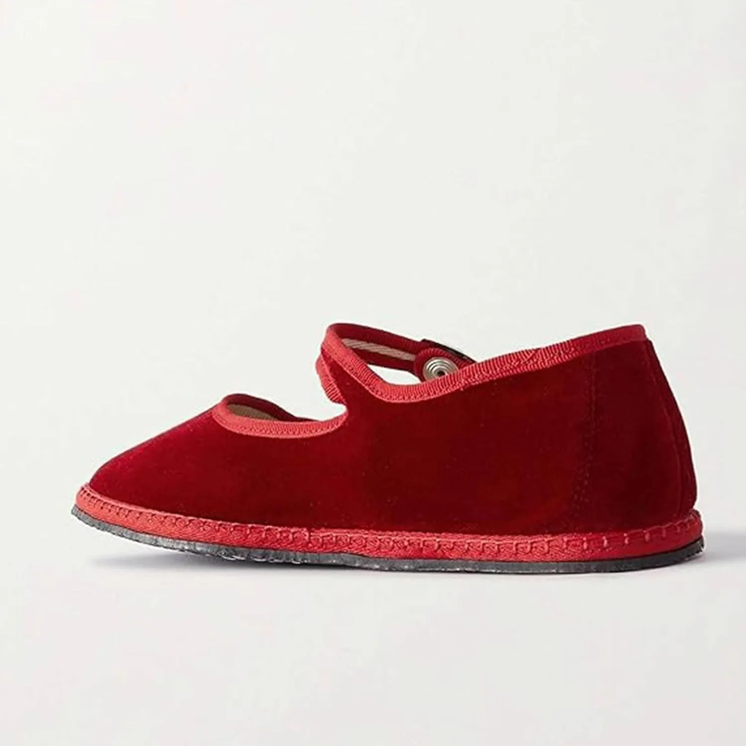 Velvet Ballet Flats for Women Suede Round Toe Cute Mary Jane Flats Slip On Casual Dressy Comfortable Ballerina Shoes