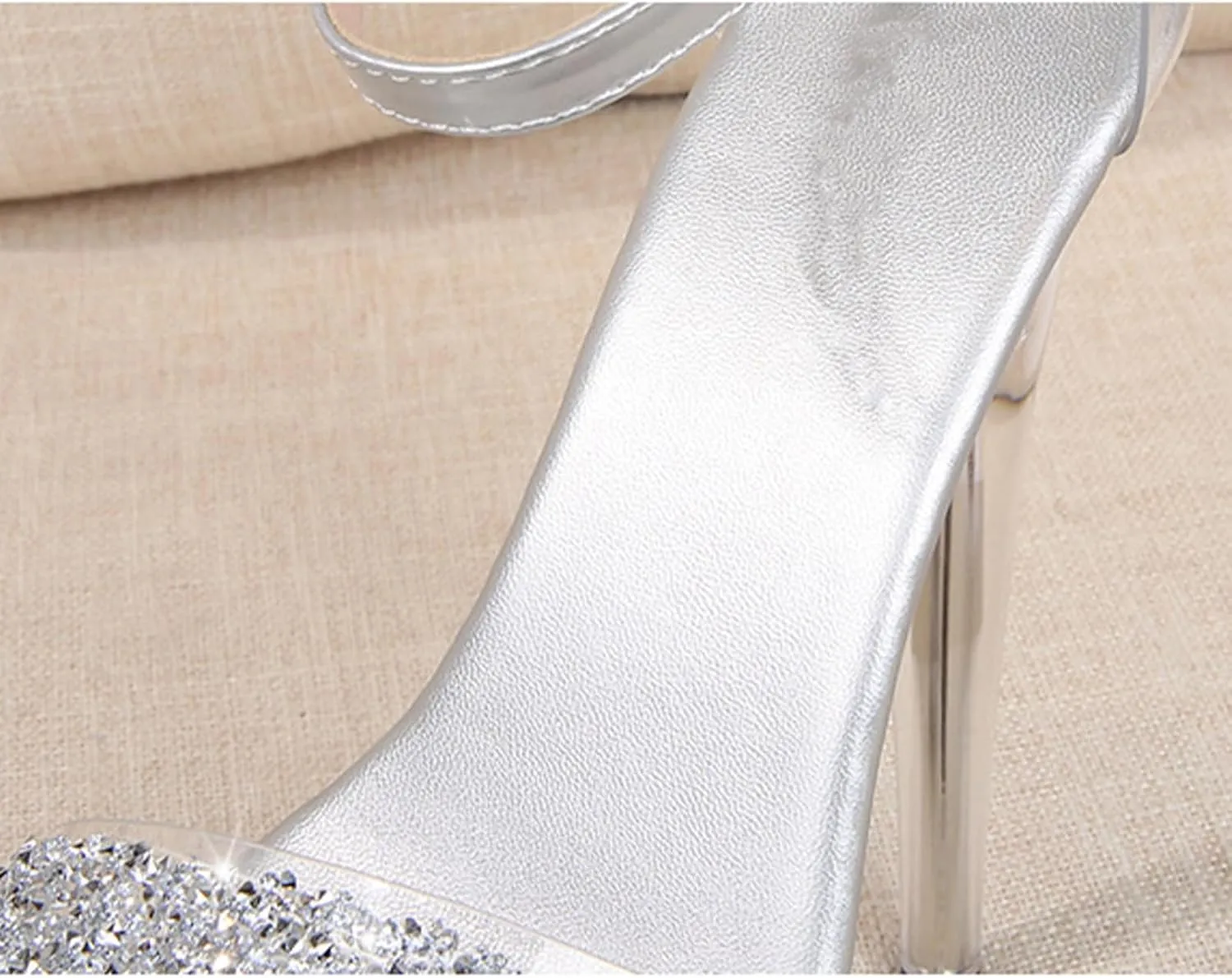 Women's Clear platform Stiletto heels Sexy Open Toe Ankle-Strap High Heels Party Bridal Evening Shoes