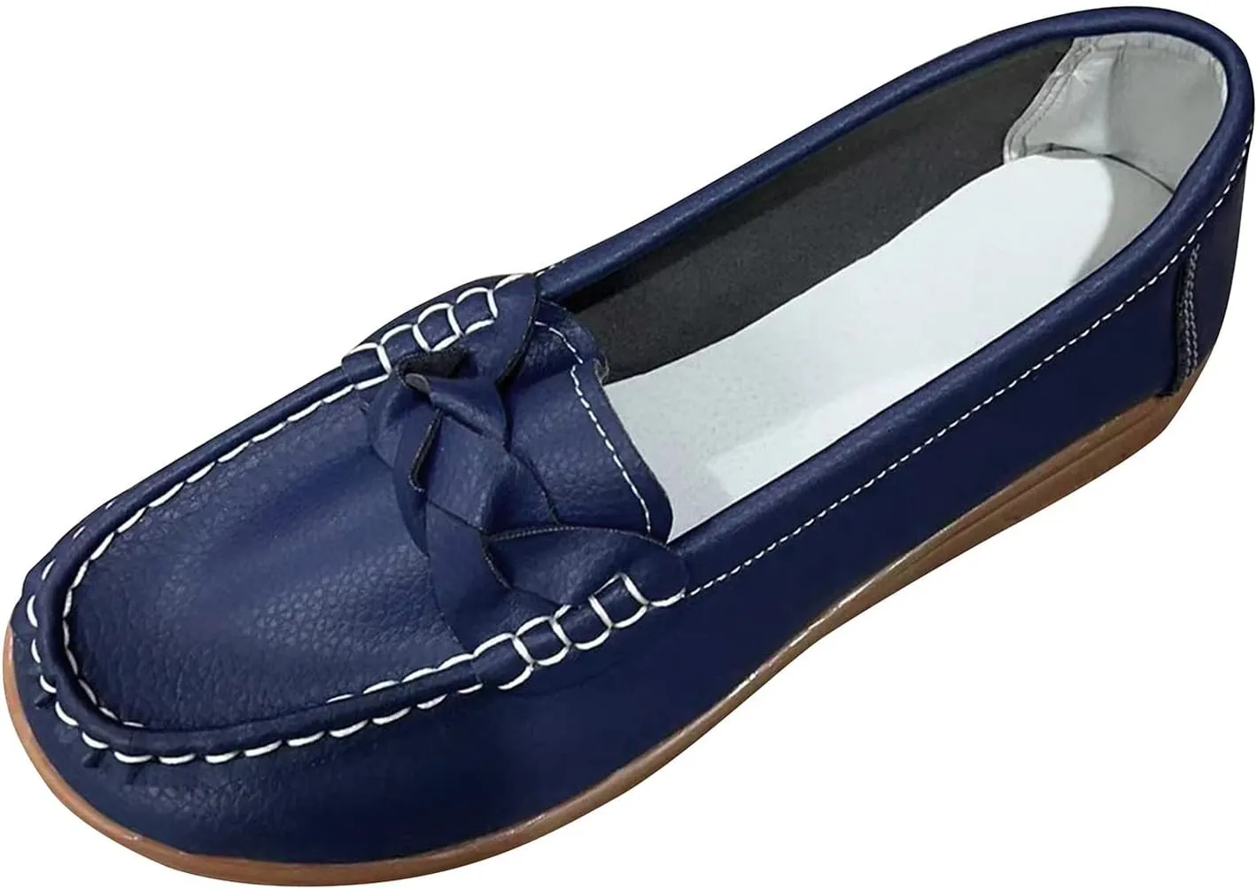 Womens Flats Comfortable Dressy Loafers Lightweight Walking Flat Slip On Work Shoes Round Toe Flats Loafers