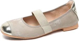 Women's Flats, Foldable Ballet Flats for Women, Elastic Strap Round Toe Comfort Lightweight Slip on Dress Shoes