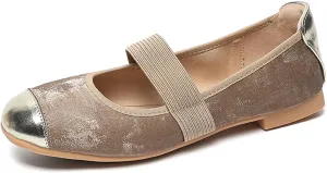Women's Flats, Foldable Ballet Flats for Women, Elastic Strap Round Toe Comfort Lightweight Slip on Dress Shoes