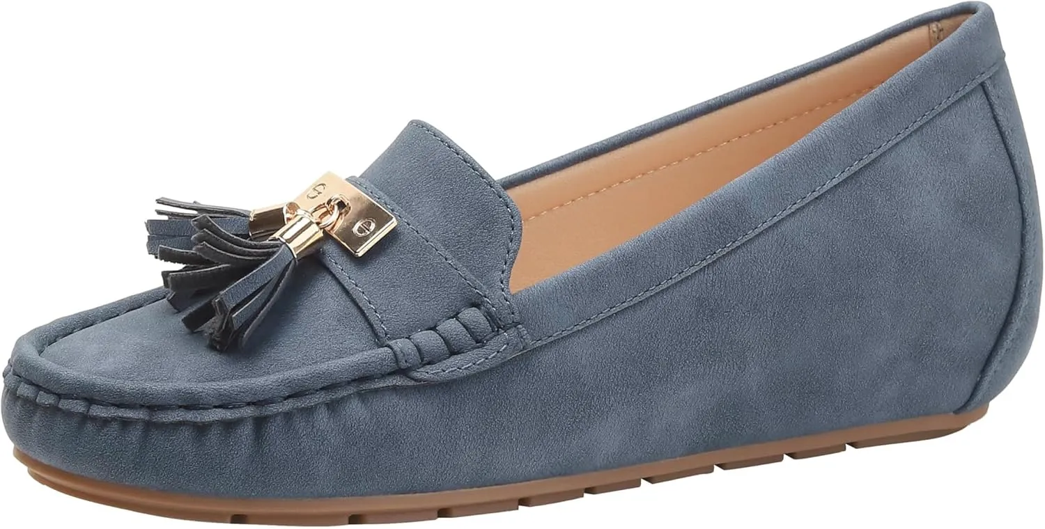 Women's Hidden Wedge Heel Loafers Slip-On Tassel Work Walking Shoes