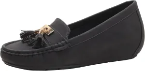 Women's Hidden Wedge Heel Loafers Slip-On Tassel Work Walking Shoes