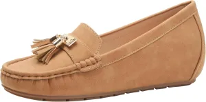 Women's Hidden Wedge Heel Loafers Slip-On Tassel Work Walking Shoes