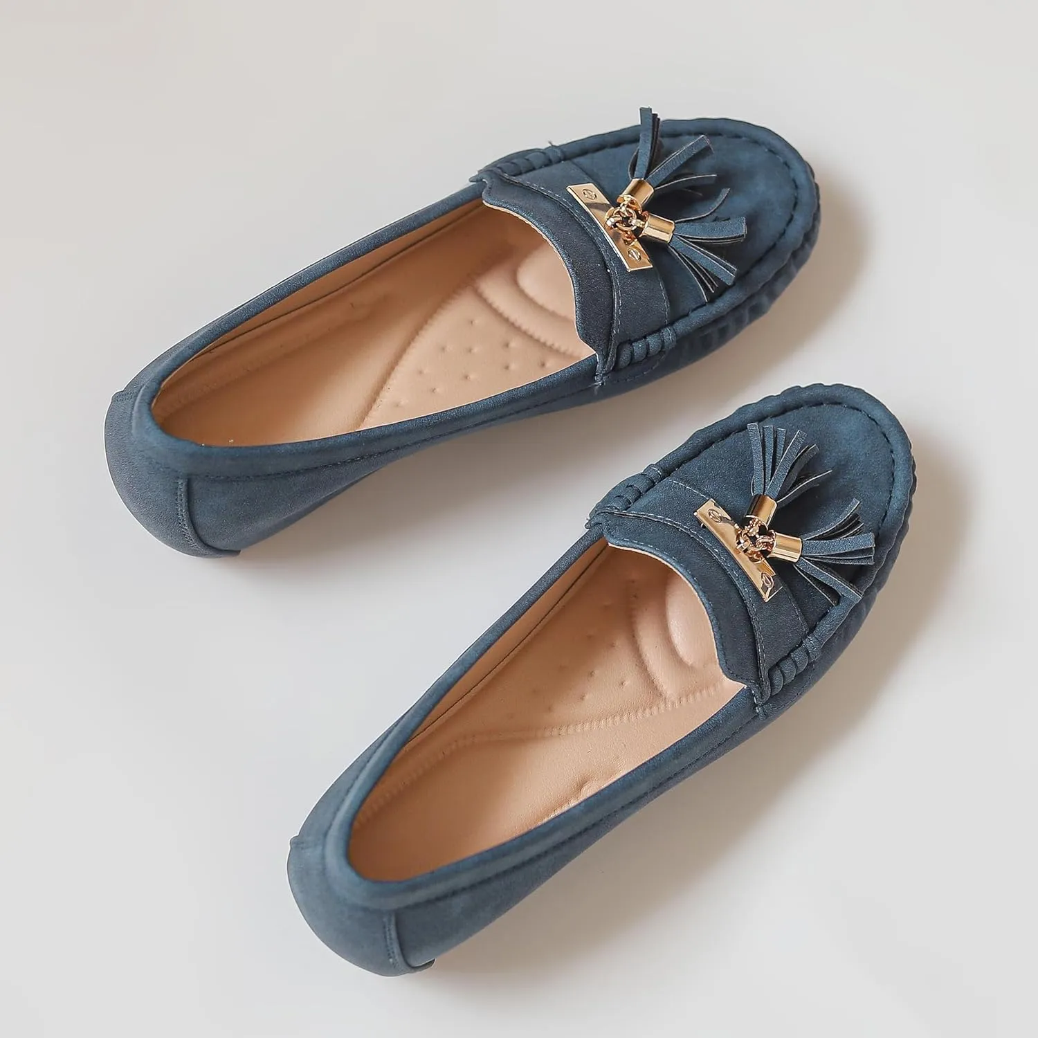 Women's Hidden Wedge Heel Loafers Slip-On Tassel Work Walking Shoes