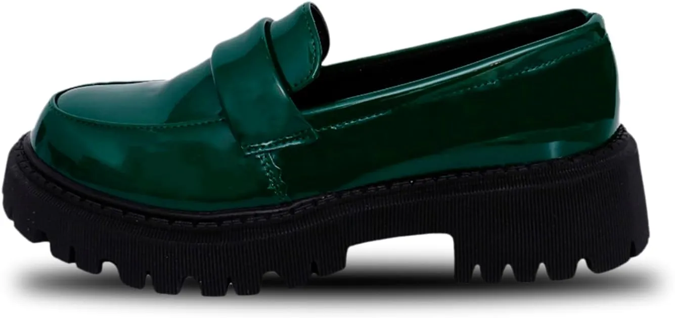 Women's Platform Loafers Lug Sole Chunky Work Shoes 2025 Slip-On Shoes Dressy Penny Loafers Business Shoes