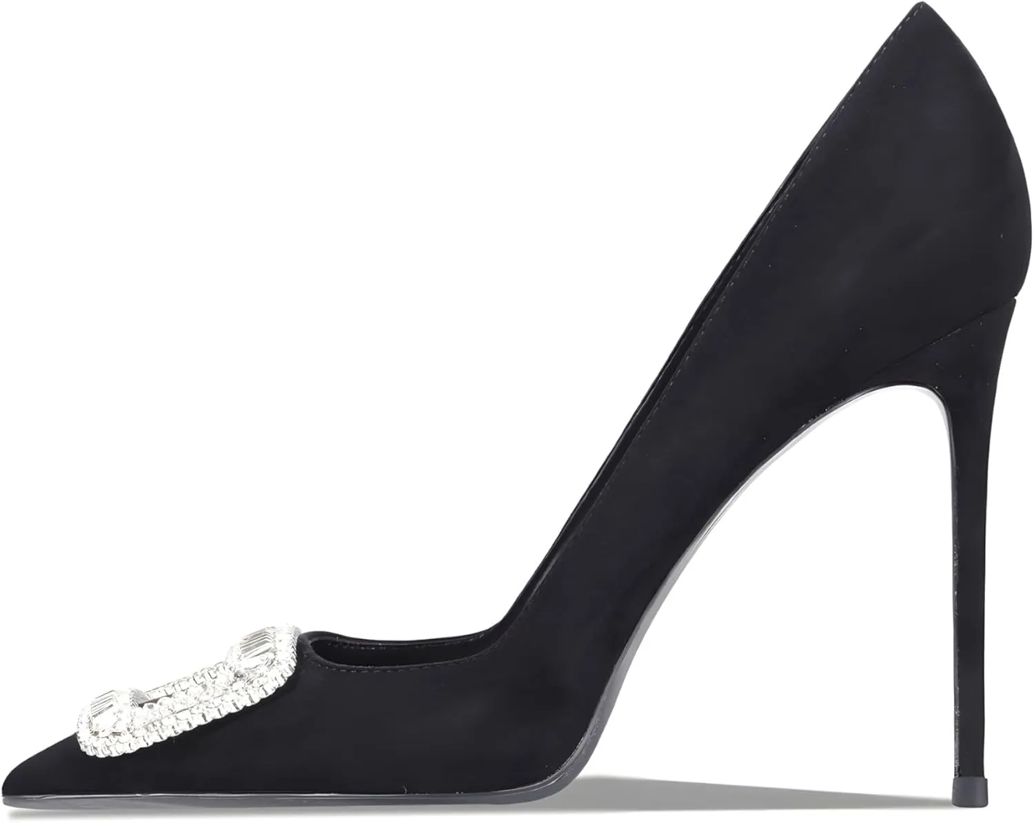 Women's Pointed Toe Shallow Mouth Sexy Square Buckle Rhinestones 10cm Stiletto Heels Slip-on Wedding Party Banquet Big Size Shoes