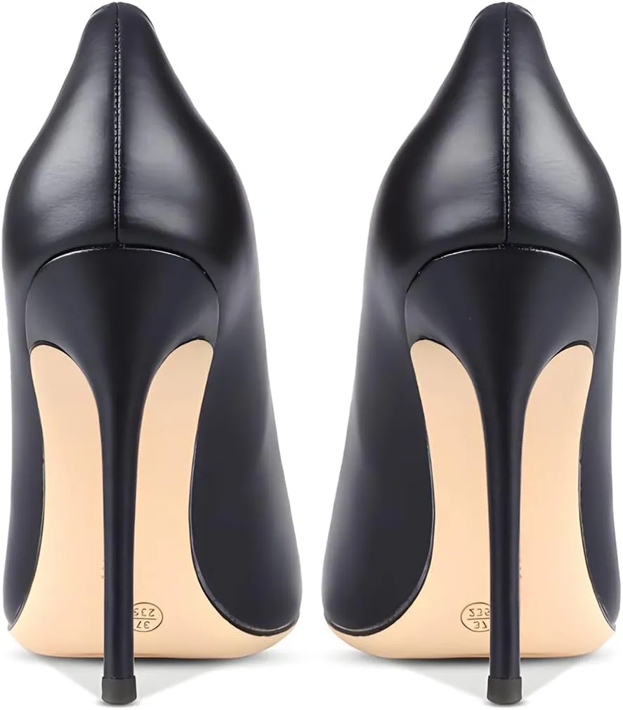 Women's Pointed Toe Shallow Mouth Sexy Square Buckle Rhinestones 10cm Stiletto Heels Slip-on Wedding Party Banquet Big Size Shoes