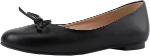 Women's Round Toe Flat Heel Loafers Slip-on Dress Shoes with Bows