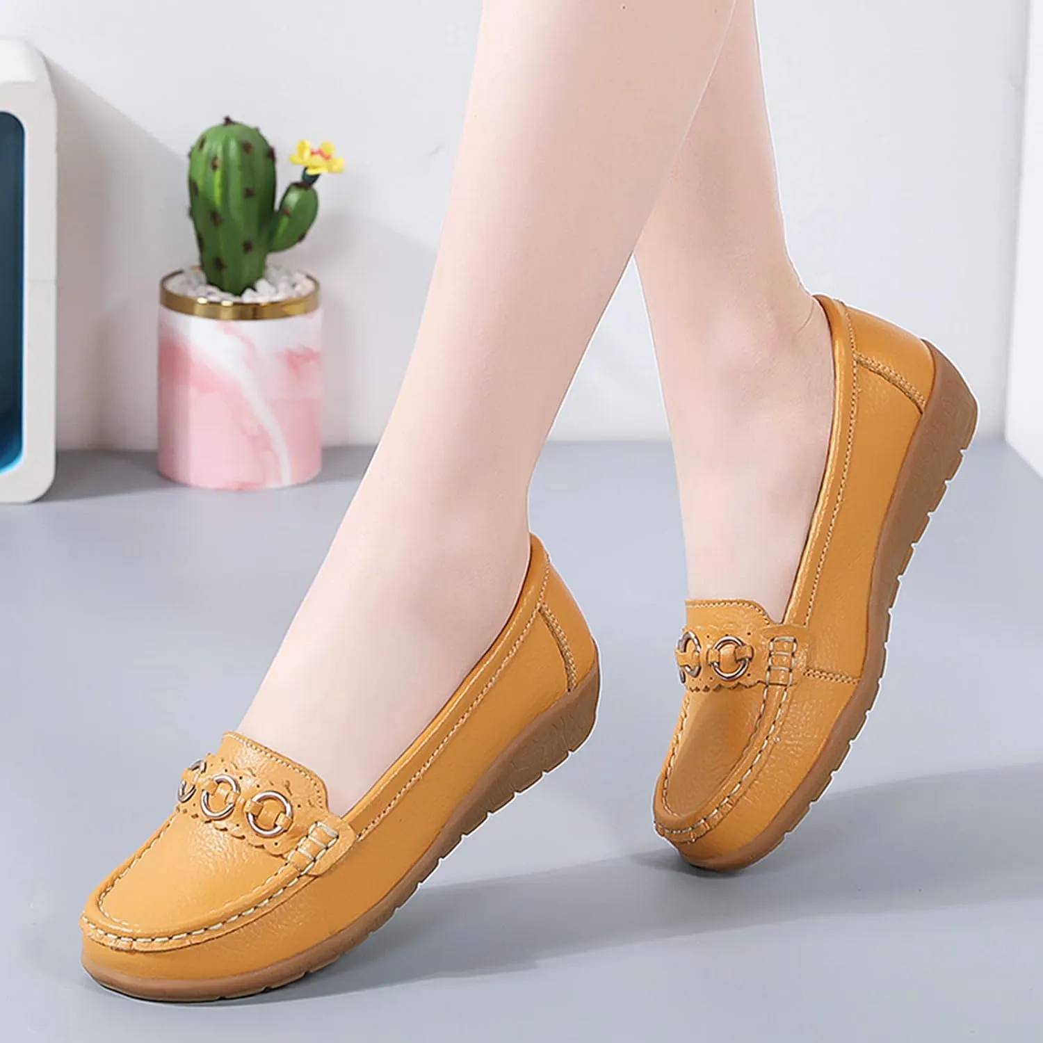 Womens Slip On Shoes Comfortable Dress Shoes Lightweight Penny Loafers Dressy Work Flats Business Shoes