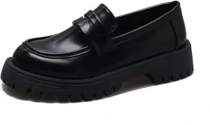 Work Shoes Women Platform Penny Loafers Slip On Chunky Loafers Comfortable Work Shoes Platform Office Shoes