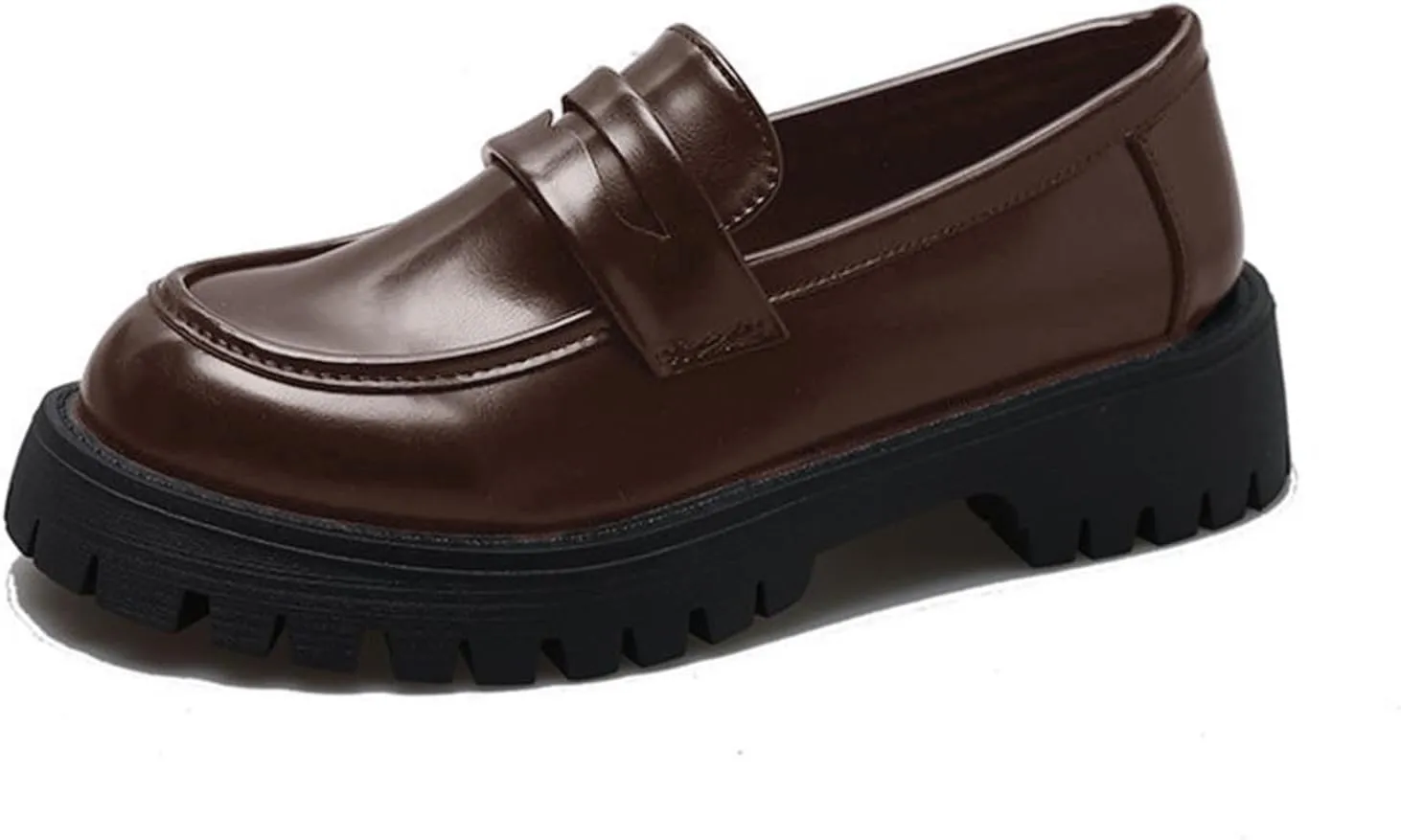 Work Shoes Women Platform Penny Loafers Slip On Chunky Loafers Comfortable Work Shoes Platform Office Shoes