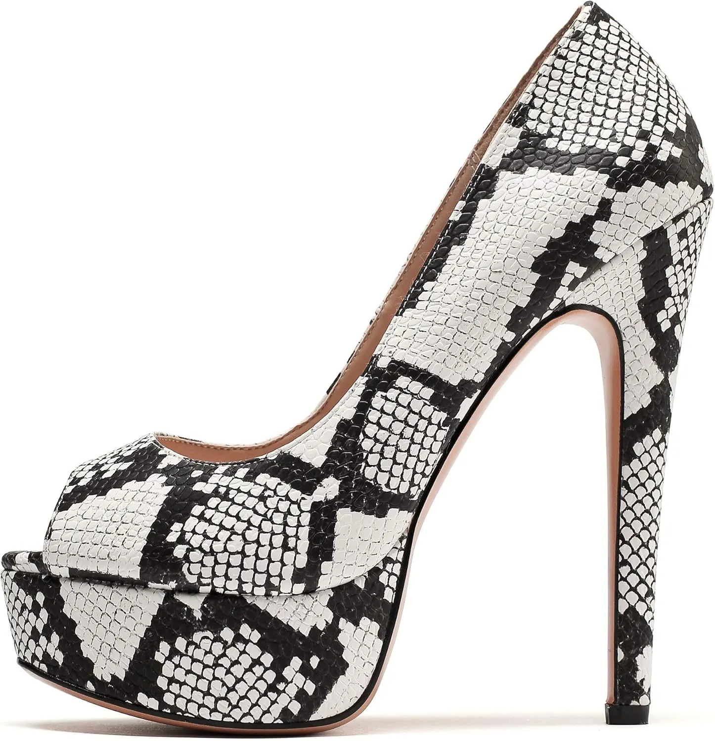YODEKS Women's Peep Toe Pumps Platform High Heel Shoes Stiletto Party Dress Pump